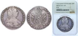 World Coins - Belgium Austrian Netherlands 1754 1 Ducaton - Maria Theresia Silver Bruges Mint 33.2g NGC F 15 KM 8 Her 1893 Her 1898