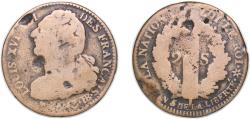World Coins - France 1793 BB 2 Sols - Louis XVI (FRANÇAIS) Bronze 20.62g F Dy royales 1722 var. KM 612 Maz 24-31 Ciani 2249