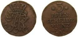 World Coins - Germany Kingdom of Prussia Holy Roman Empire 1761 A 3 Pfennig - Frederick II Copper 6.9g XF KM 290 Olding FR 347 Schön DM 103 Schr 1747