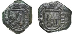 World Coins - Spain Kingdom 1618 B 8 Maravedis - Felipe III Copper Burgos Mint 9.39g VF  KM 9