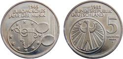 World Coins - Germany Federal republic 1985 F 5 Deutsche Mark European year of music