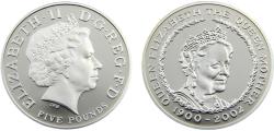World Coins - United Kingdom Elizabeth II 2002 5 pounds Queen Mother