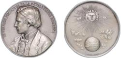 World Coins - France Republic 1950 Medal - Urbain Le Verrier, Fondateur de la Météorologie moderne Silver plated bronze 81.22g UNC
