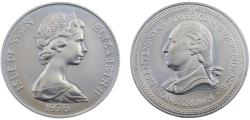 World Coins - Isle of Man Dependency of the British Crownlocated Elizabeth II 1976 1 Crown 200th Anniversary of the United States