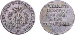 World Coins - Spain Kingdom 1833 Medal - Isabella II (Girona, Proclamación, módulo 1 real) Silver 2.65g AU