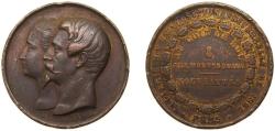 World Coins - France Second Empire 1855 Medal - Napoleon III (World Expo Souvenir) Bronze 24.8g XF