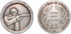 World Coins - France Republic ND Medal - Sous Secrétariat d'Etat de l'Education Physique Silver plated bronze 60.17g XF