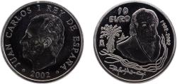 World Coins - Spain Kingdom 2002 M 10 Euro - Juan Carlos I (Rafael Alberti) Silver (.925) Madrid Mint (25000) 27g PF KM1088