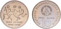 World Coins - Germany German Democratic Republic Democratic republic 1988 A 10 Mark (East German Sports) Copper-nickel Berlin Mint (747000) 11.95g UNC  KM 125