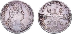 World Coins - France Kingdom 1704 - 1709 A Ecu - Louis XIV (2nd type) Silver (.917) Paris Mint 26.66g VF  Dy royales 1551 KM 360 Gad R2 224 Ciani Royales 1924