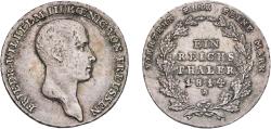 World Coins - Germany Kingdom of Prussia Kingdom of Prussia Second Empire 1814 A 1 Reichsthaler - Frederick William III Silver (.750) Berlin Mint (4803966) 22.09g VF v.Schr 4 153