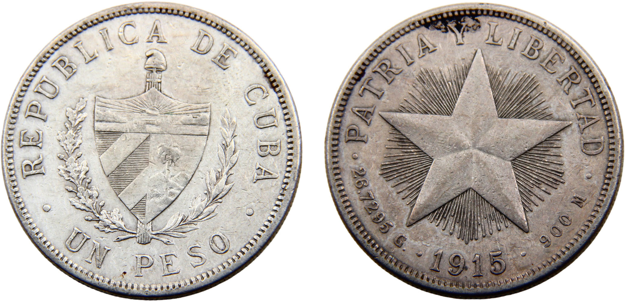Cuba First Republic 1915 1 Peso