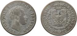 World Coins - Germany Kingdom of Prussia German states 1822 A ⅙ Thaler - Friedrich Wilhelm III Silver (.52083) Berlin Mint (3264000) 5.08g VF  AKS 26 Old/Mue 2 185, 199 KM 411 Neum 71, 72 Schr