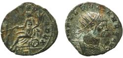 Ancient Coins - Rome Roman Empire 270 - 275 T BI Antoninianus - Aurelianus (FORTVNA REDVX; Fortuna) Billon Mediolanum Mint 3.86g AU  RIC V.1 128 OCRE ric.5.aur.128
