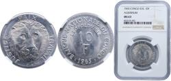 World Coins - Congo, Democratic Republic of the Republic 1965 10 Francs Aluminium (100100000) 3.27g NGC MS 63  KM 1 Schön 34