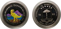 World Coins - Equatorial Guinea Republic 1993 1000 Francos CFA (Tyrannosaurus Rex) Copper-nickel 22.58g PF  KM 83
