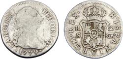 World Coins - Spain Kingdom Carlos III 1779 S CF 2 Reales