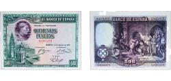 World Coins - Spain 1928 500 Pesetas Paper UNC Bent Central P 77