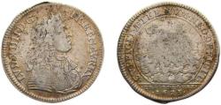 World Coins - France Kingdom 1673 Jeton - Louis XIV, TRÉSOR ROYAL Silver 5.7g VF F1872
