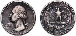 Us Coins - United States Federal republic 1932 S ¼ Dollar "Washington Silver Quarter" Silver (.900) San Francisco Mint (408000) 6.18g AU KM 164 Schön 168