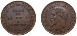 World Coins - France Second Empire 1853 Jeton - Napoléon III Chambre de commerce Lille Bronze Lille Mint 5g UNC
