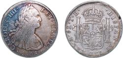 World Coins - Mexico Spanish colony 1806 Mo TH 8 Reales - Charles IV Silver (.903) Mexico City Mint 26.94g VF KM 109