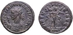 Ancient Coins - Rome Roman Empire 277 - 280 BI Antoninianus - Probus (Imperial mantle, eagle sceptre, left; VIRTVS PROBI AVG; Mars) Billon 3.77g VF