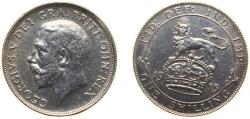 World Coins - Great Britain United Kingdom 1915 1 Shilling - George V (1st type) Silver (.925) (39279000) 5.66g AU KM 816 Sp 4013