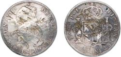 World Coins - Bolivia 1814 PTS PJ 8 Reales - Ferdinand VII Silver (.896) Potosi Mint 26.69g VF Chopmarked KM 84
