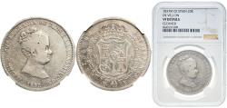 World Coins - Spain Kingdom 1837 M 20 Reales - Isabel II (CONSTITUCION) Silver (.903) Madrid Mint (115000) 27g NGC VF KM 579.1 Cal 162 Aureo 581