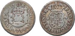 World Coins - Mexico Spanish colony 1754 Mo ½ Real - Fernando VI Silver (.917) Mexico City Mint 1.6g VF KM 67