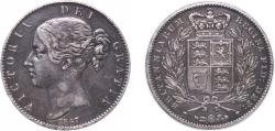 World Coins - Great Britain United Kingdom 1847 1 Crown - Victoria (1st portrait) Silver (.925) (140900) 28.2g XF KM 741 Sp 3882