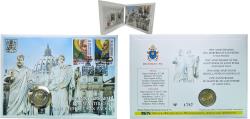 World Coins - Vatican City City State 2017 R 2 Euros Coin Cards- Francis (St. Peter and St. Paul) Bimetallic: nickel brass clad nickel centre in copper-nickel ring Rome Mint (80000) 8.5g UNC  K