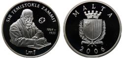 World Coins - Malta Republic 2006 5 Liri (Sir Temistokle Zammit) Silver (.925) Utrecht Mint (15000) 28.28g PF  KM 138