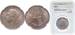 World Coins - Great Britain United Kingdom 1932 ½ Crown - George V (4th type) Silver (.500) (4793600) 14.14g NGC MS 64 KM 835 Sp 4037