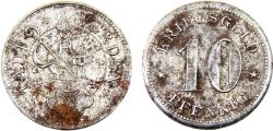 World Coins - Germany Second Empire City of Werden Wilhelm II ND(1916-1918) 10 Pfennig German notgeld