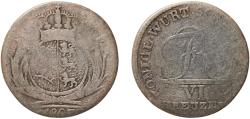 World Coins - Germany Kingdom of Württemberg German states 1807 6 Kreuzers - Frederick I Billon (.333 silver) Staatliche Münze Baden-Württemberg Mint (7148018) 1.95g F  AKS 51 KR 44 Jaeg 1 Wu 9