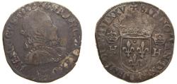 World Coins - France Kingdom 1575 K Teston - Henry III (1st type) Silver (.898) Bordeaux Mint 9.4g VF Dy royales 1126b