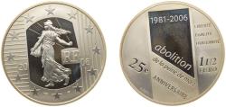 World Coins - France Fifth Republic 2006 1½ Euro (Death Penalty) Silver (.900) (3110) 22.2g PF KM 2055