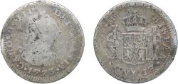 World Coins - Mexico Spanish colony 1773 Mo FM ½ Real - Carlos III Silver (.903) Mexico City Mint 1.5g F KM 69