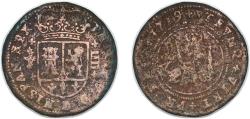 World Coins - Spain Kingdom 1719 4 Maravedis - Philip V (Valencia) Copper Valencia Mint 8.26g VF KM 304