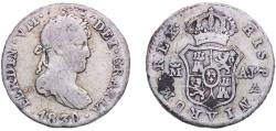 World Coins - Spain Kingdom 1830 M AJ ½ Real - Fernando VII Silver (.812) Royal Mint of Spain 1.43g VF KM 482.2 Cal 1329