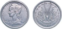 World Coins - French Equatorial Africa French colonies Federation 1948 1 Franc Aluminium Paris Mint (15000000) 1.32g UNC KM 6 Schön 6