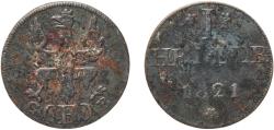World Coins - Germany Free imperial city of Frankfurt German states 1821 F 1 Heller Copper 1.14g VF  AKS 30 Jaeg 6 FHI 10 KM 301