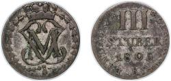 World Coins - Germany Duchy of Berg German states 1805 R 3 Stuber - Maximilian IV Joseph Billon (.220 silver) Düsseldorf Mint 1.7g VF AKS 4 Jaeg 12 Sac 161 KM 7