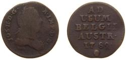 World Coins - Belgium Austrian Netherlands Possession 1789 angelface 1 Liard / 1 Oord - Joseph II Copper Brussels Mint (654628) 3.75g VF KM 30