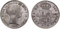 World Coins - Spain Kingdom Isabel II 1853 4 Reales 5.2g