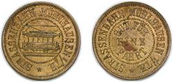 World Coins - Germany ND Token - Strassenbahn Mühlhausen Brass 2.37g UNC