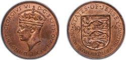 World Coins - Jersey British dependency 1946 1⁄24 Shilling - George VI Bronze (72000) 5.7g UNC KM 17