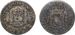 World Coins - Mexico Spanish colony 1734 MF ½ Real - Felipe V Silver (.917) Mexico City Mint 1.55g VF KM 65
